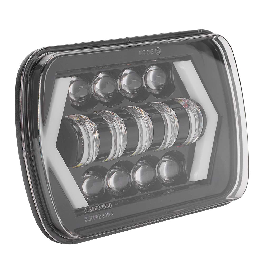 Qiilu 210W 6000K 21000LM H4 Phare LED IP67 Phare adapté pour Cherokee XJ 12 24V Kits de Conversion D'éclairage Automobile Température de Couleur de Vue