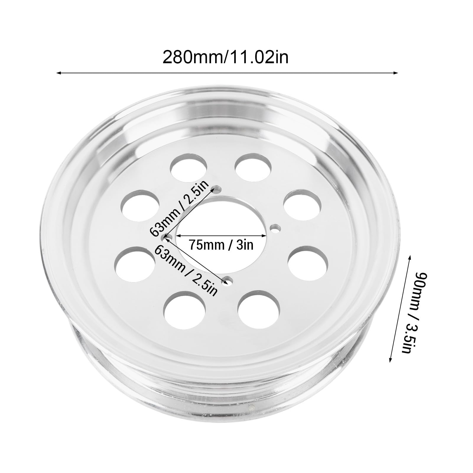 Sxhlseller Cerchio Anteriore per Moto da 10 Pollici Antiruggine |Sostituzione Ruota Lucidato in Lega di Alluminio per Mini Bici Monkey Z50 Z50R Z50J