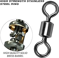 Vista 3 de Alwonder Barril de pesca giratorios, paquete de 40 a 100 aparejos de pesca giratorios de agua salada giratorios rodantes resistentes de terminal