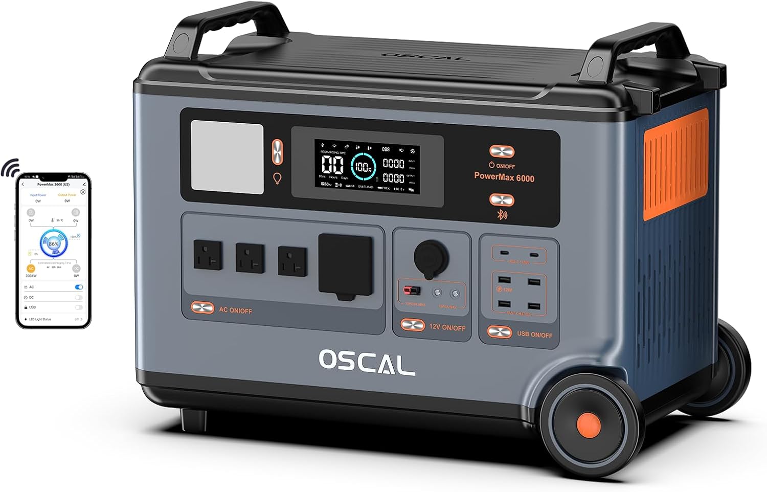 61HoFHYMEUL._AC_SL1500_ OSCAL PowerMax 6000 Solar Generator