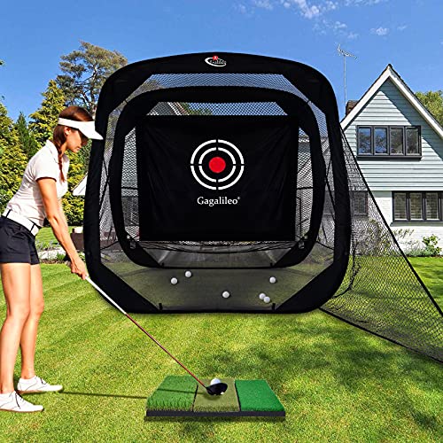 Gagalileo Pop Up Golf Net,Pop Up Golf Hitting Net,Golf Practice Net,Golf Nets For Backyard Driving,Quick Setup Golf Hitting Net With Target Cloth And Carry Bag 7X7X4Ft #TOP5