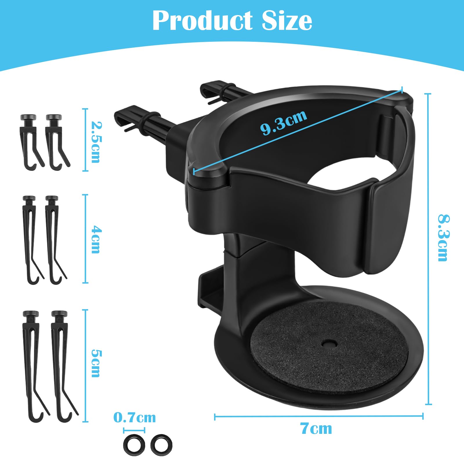 Image secondaire de 2 pièces Porte Gobelet Voiture Réglable Porte Bouteille Voiture Porte-Gobelets Boissons Et Café Destiné Aux Bouches D'aération d