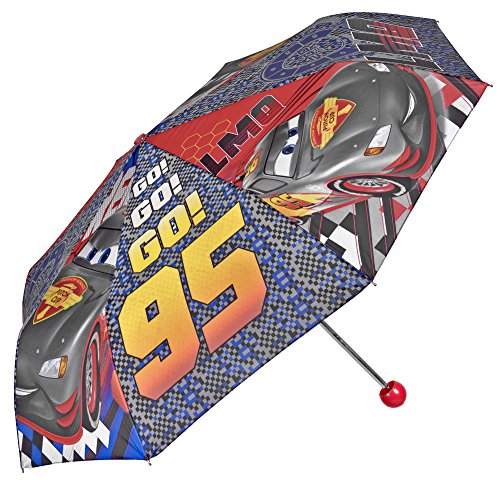 Preisvergleich Produktbild Perletti 50515 - Taschenschirm / Regenschirm / Kinderschirm Cars Disney Pixar für Jungen - Manuell Blau und Rot