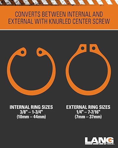 Miniatura 5 de Lang Tools (3497 Juego de 6 alicates de anillo de presión interno/externo, combinación de punta fija, negro, talla única