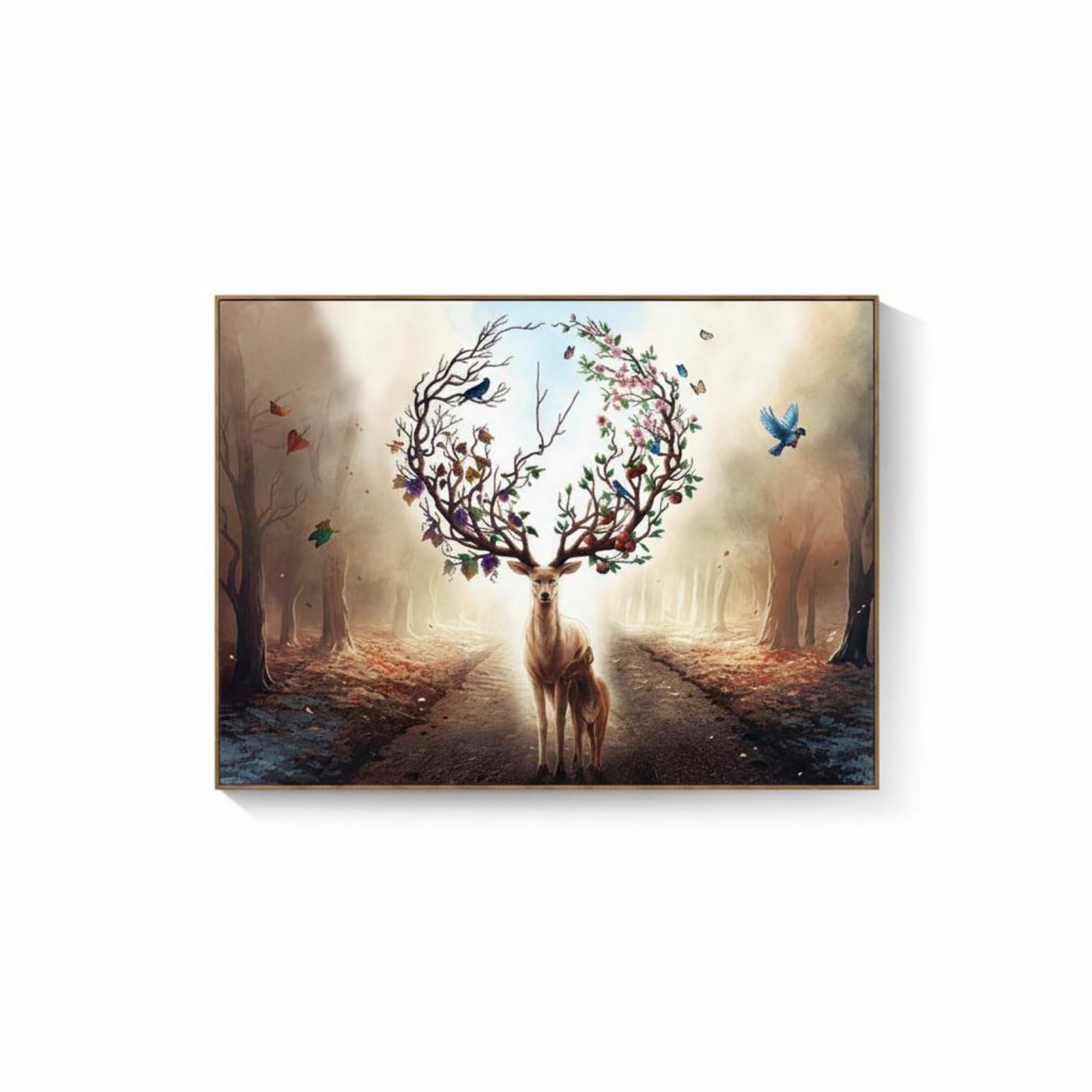 Cubierta de Panel de Distribución Tapa de Caja Eléctrica Decorativa Cuadro Eléctrico Cubierta para Breaker Marco Robusto, 50 40cm Cubre 38 30cm, Ciervo Madre E Hijo