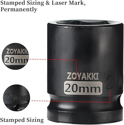 Miniatura 330 de Enchufe de impacto de 6 PT de 1/2" x 0.827 in de profundidad, CR-MO, 1/2 pulgada de accionamiento de 6 puntos para una fácil extracción