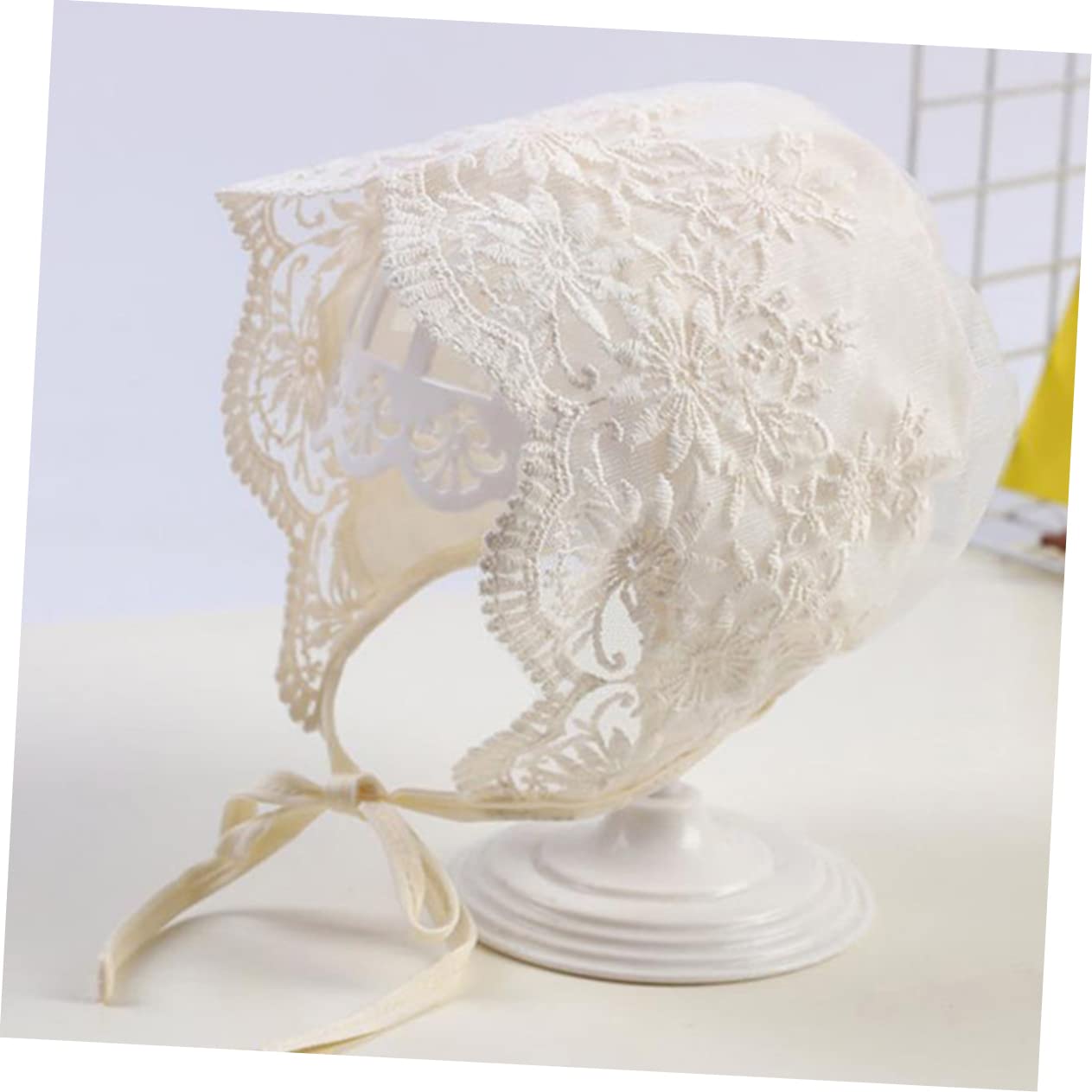 Garneck -spitzenmütze Mädchen Häuten Babyhut Motorhaube Uv Kindergarten Neugeborenes Topper Widmungsgeschenk Für Das Babymützen Neugeborenenmütze Beige