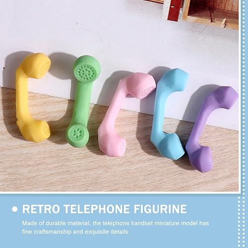 Miniatura 8 de 25 modelos de teléfono retro en miniatura, resina plástica de colores surtidos, accesorios de teléfono para casa de muñecas para manualidades,