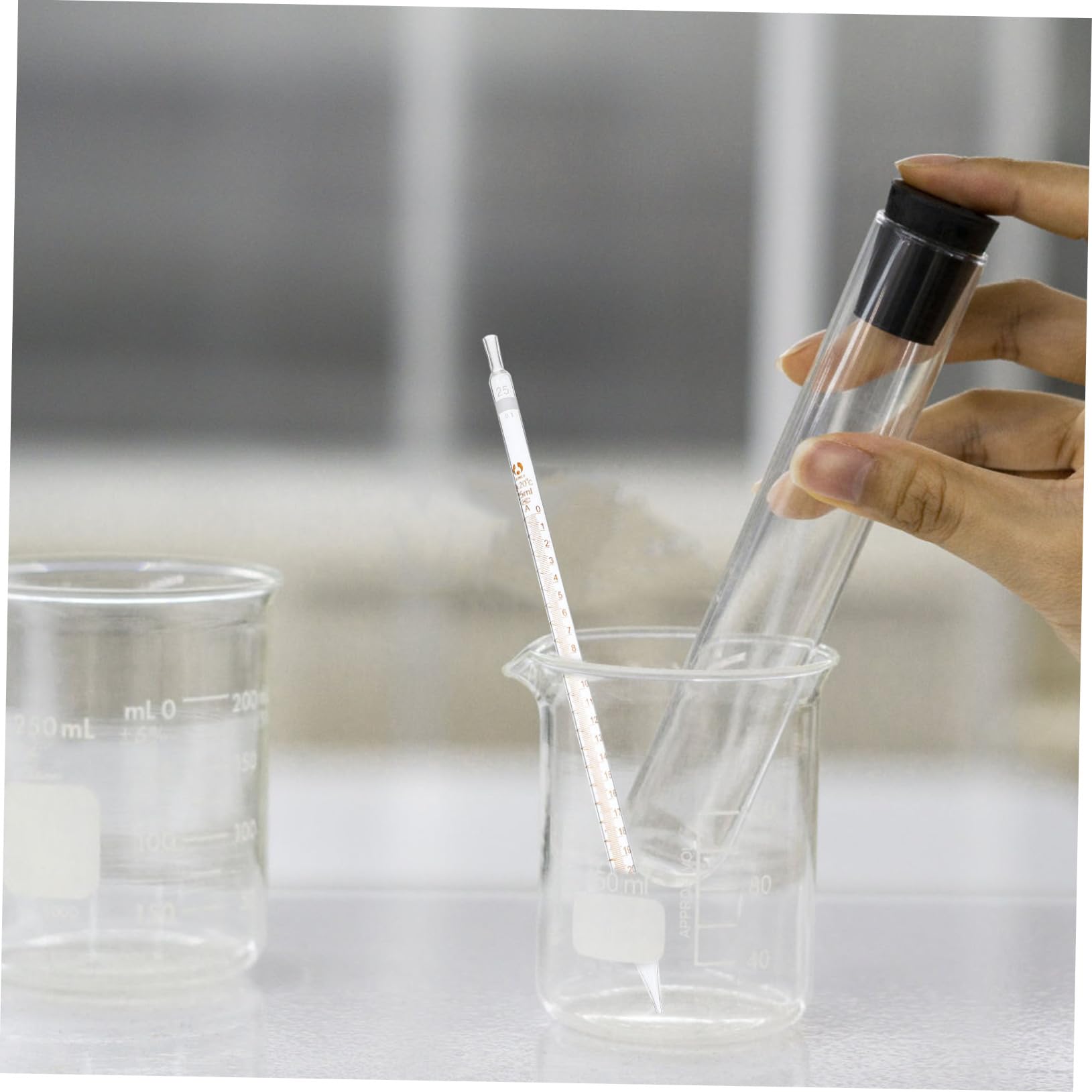 Kalibrierte Glaspipette 25ml mit Skalen, 20 Stück für Labor | Glas Ausführung, Präzise Dosierung, Leicht zu Reinigen, Klarer Maßstab für Flüssigkeiten