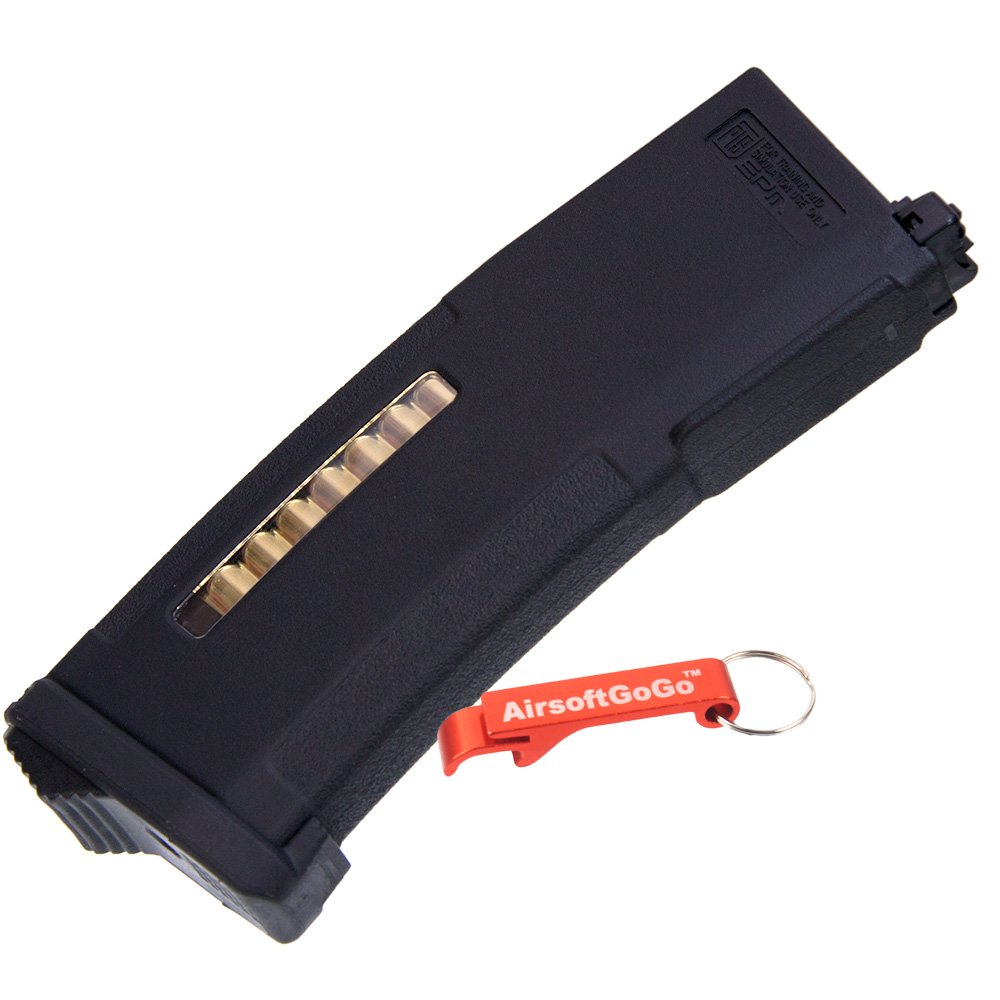 PTS 150rds Enhanced Pol?mero Cargador para Systema PTW Airsoft M4 Serie (Negro) - AirsoftGoGo Llavero Incluido