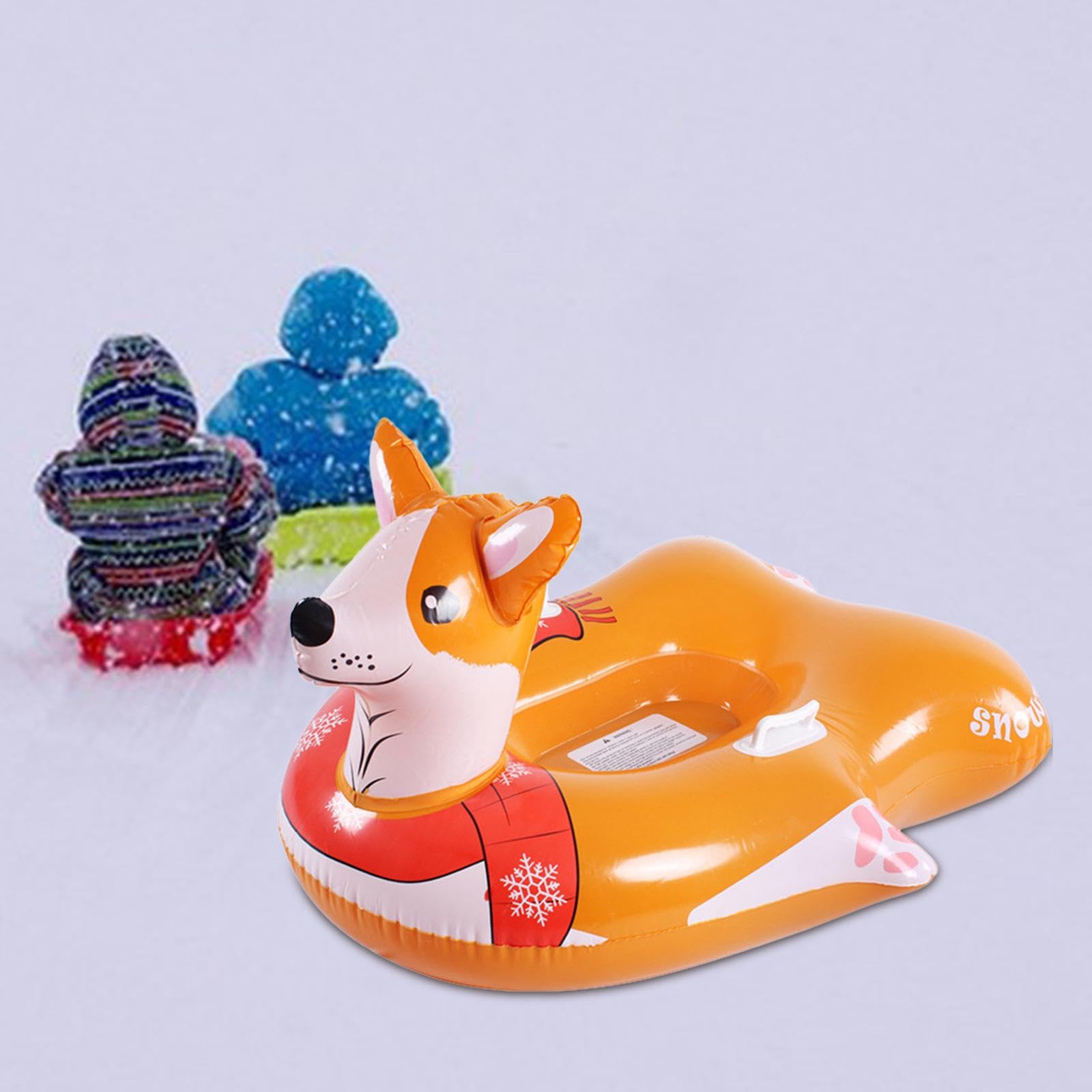 Luge Gonflable en Forme de Chiot pour Enfants et Adultes, Luge Gonflable Portable