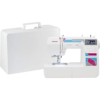 Janome JW8100 Fully-Featured Computerized Sewing Machine with 100 Stitches, 7 Buttonholes, Hard Cover, Extension Table and 22 Accessories