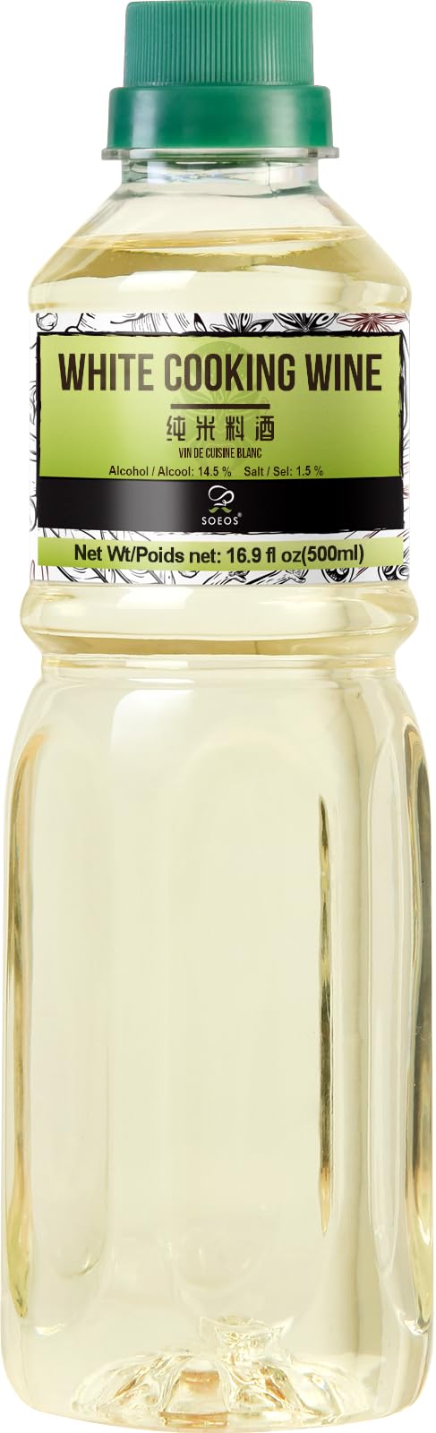 Soeos Mijiu, Rice Wine, White Cooking Wine, Rice Cooking Wine, 16.9 fl oz. (500 ml)