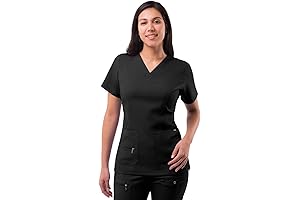 Adar Pro Scrubs for Women - Set of Fitted V-Neck Scrub Top...