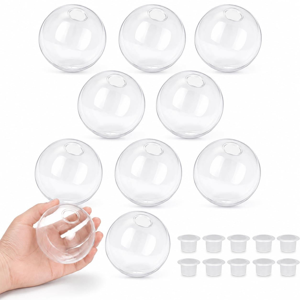 10Pcs Squishy Maker Set, Squishy Skins, Make Your Own Squishy Kit, 6cm Transparent Empty Ball Skins for DIY Craft