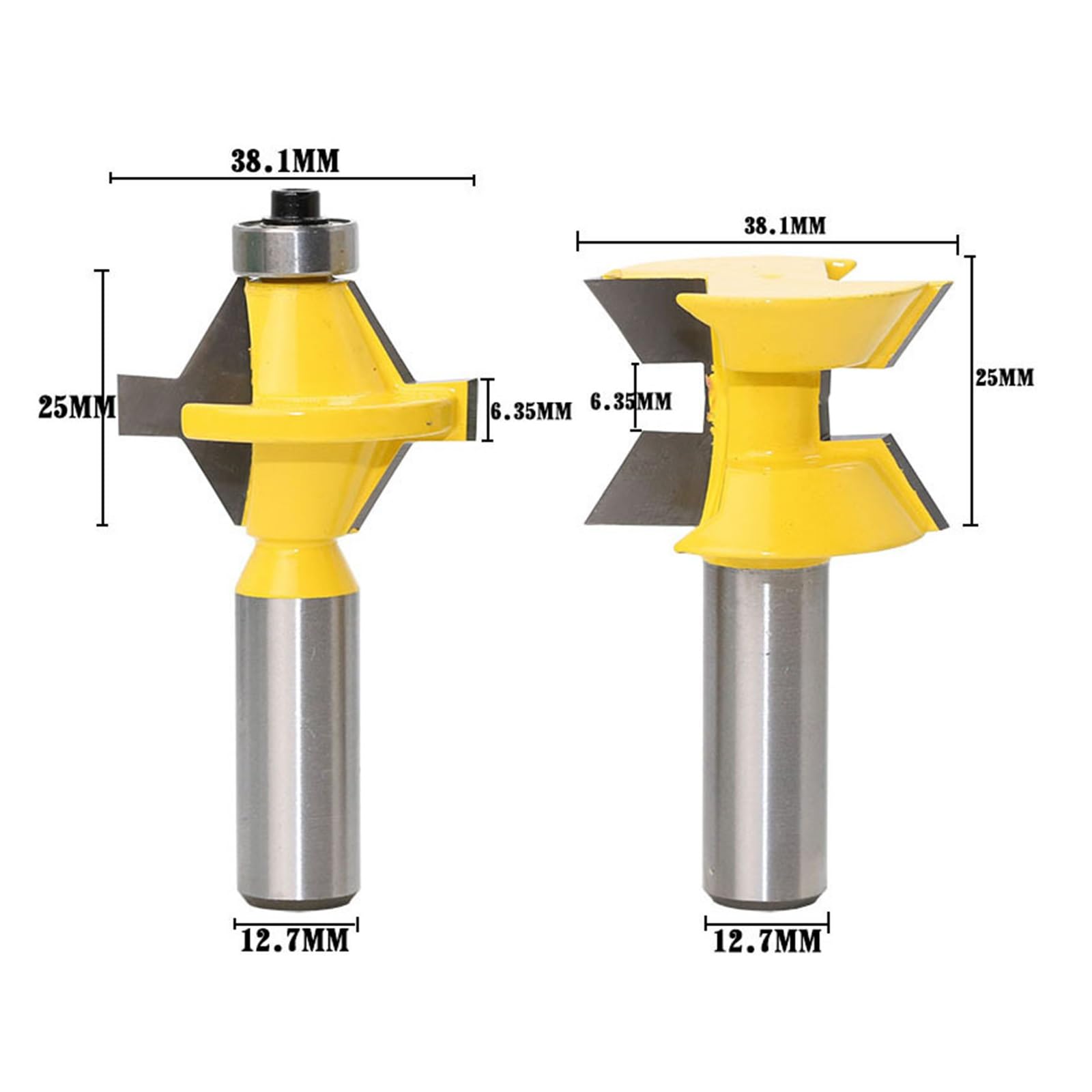2 uds 12mm 1/2 'vástago 120 grados espiga Router Bit Set carpintería ranura fresa for herramientas de madera carburo de tungsteno(12.7mm shank)
