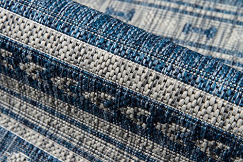 Novogratz VILLAVI-04BLU2776 By Momeni Villa Collection Tuscany Indoor Outdoor Blue Area Rug, 2'7 Inch X 7'6 Inch Runner Sized Mat thumb #6