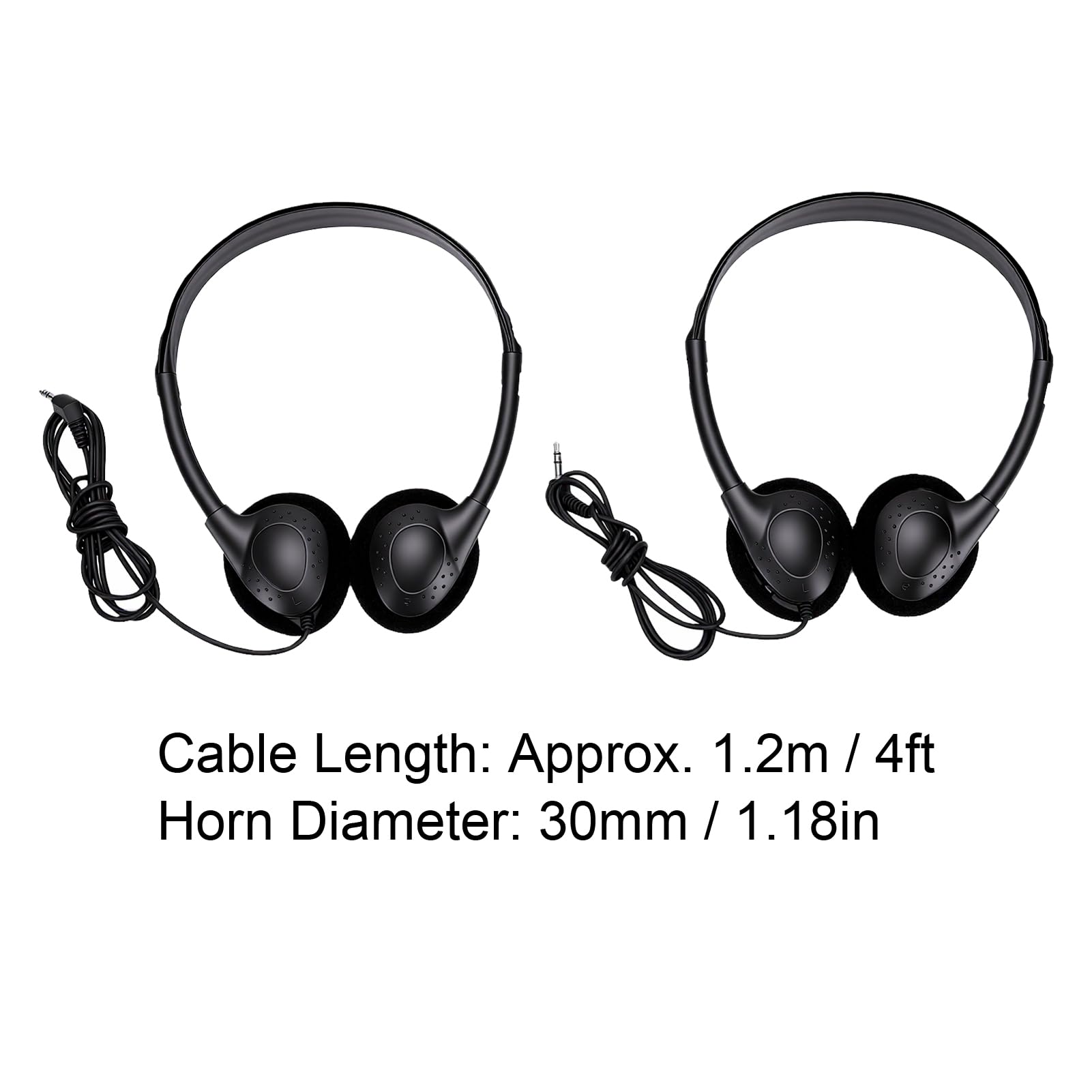 Jiawu Cuffie per Bambini, 10 Cuffie Cablate per Ragazze e Ragazzi, da Classe con Jack da 3,5 Mm Sopra L'orecchio con Cavo da 1,2 M, Archetto Regolabile, Paraorecchie Morbide