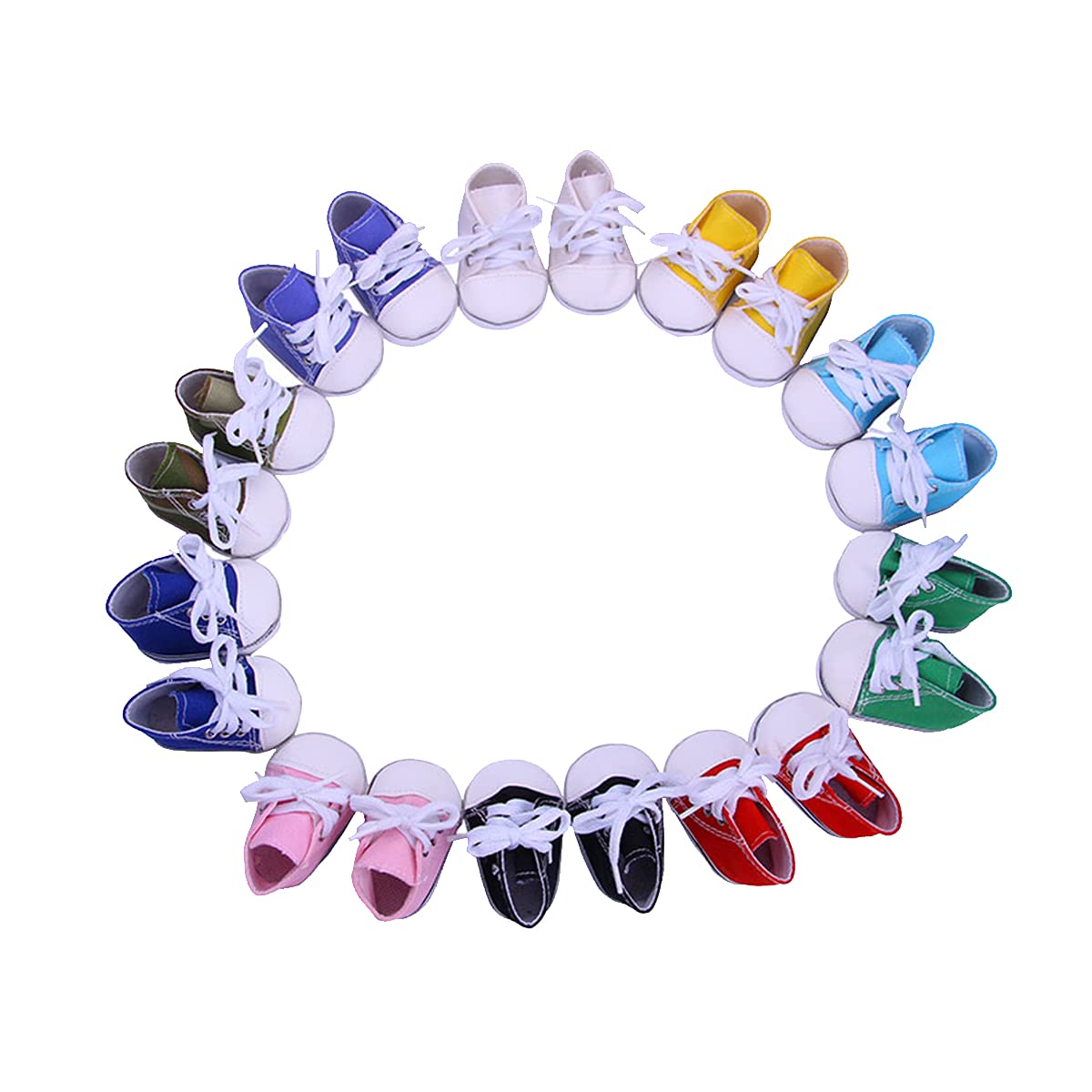 Luckdoll10 Sets Color Doll Canvas Shoes for 18inch Doll ,43 Cm New Born Baby Doll,My Our Life Generation Doll and Other 16 Inch Dolls My Life Doll