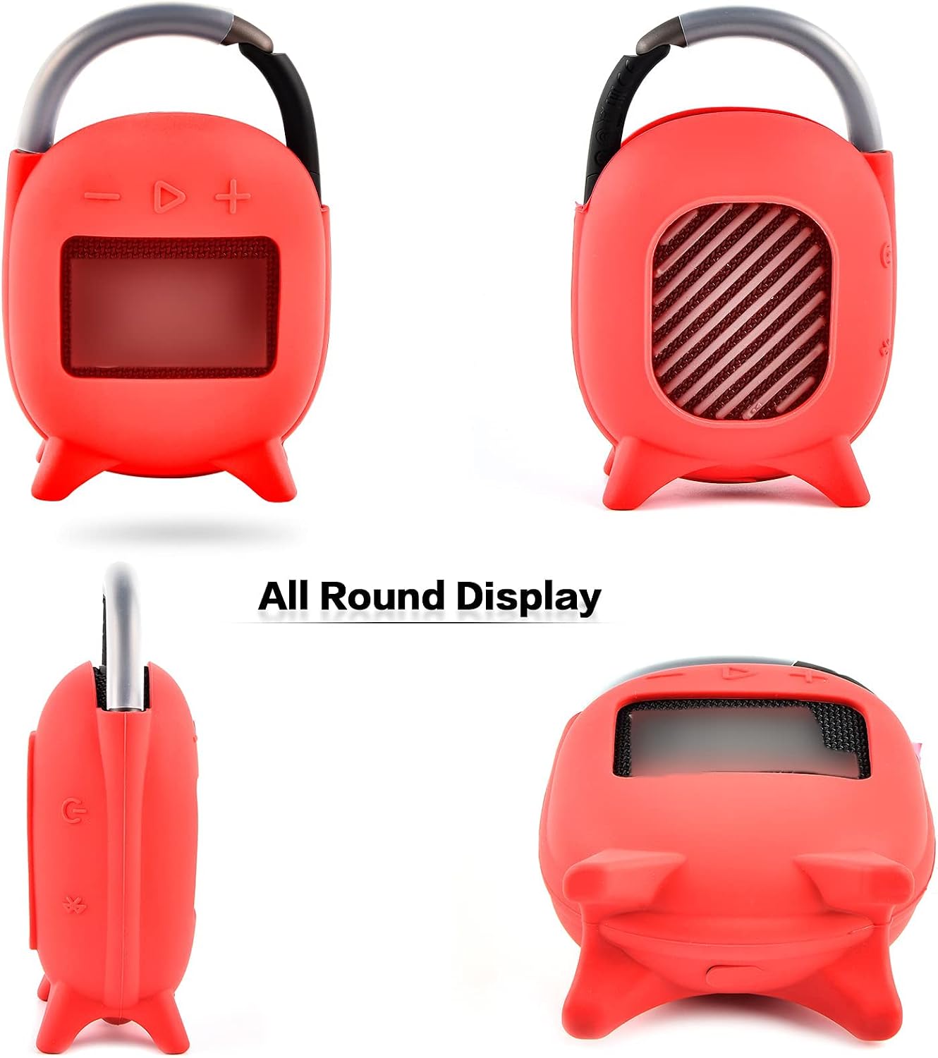 Case Compatible with JBL for Clip 4 Portable Bluetooth Speaker. Silicone Carrying Protective Cover Holder for Waterproof Speakers -Red