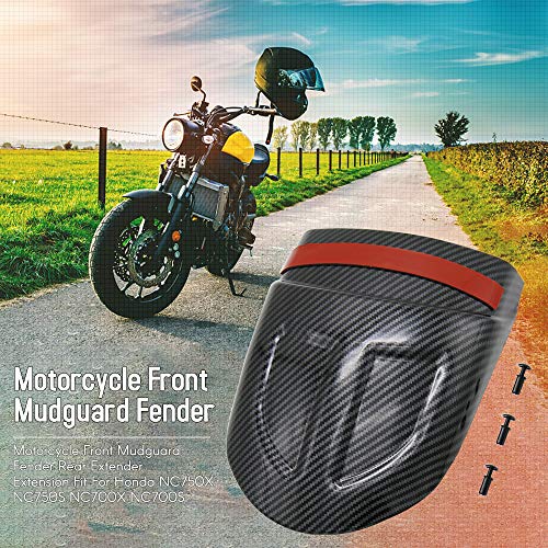 KKmoon Motorcycle Front Mudguard Fender Rear Extender Extension Fit for Honda NC750X NC750S NC700X NC700S,Carbon Fibre