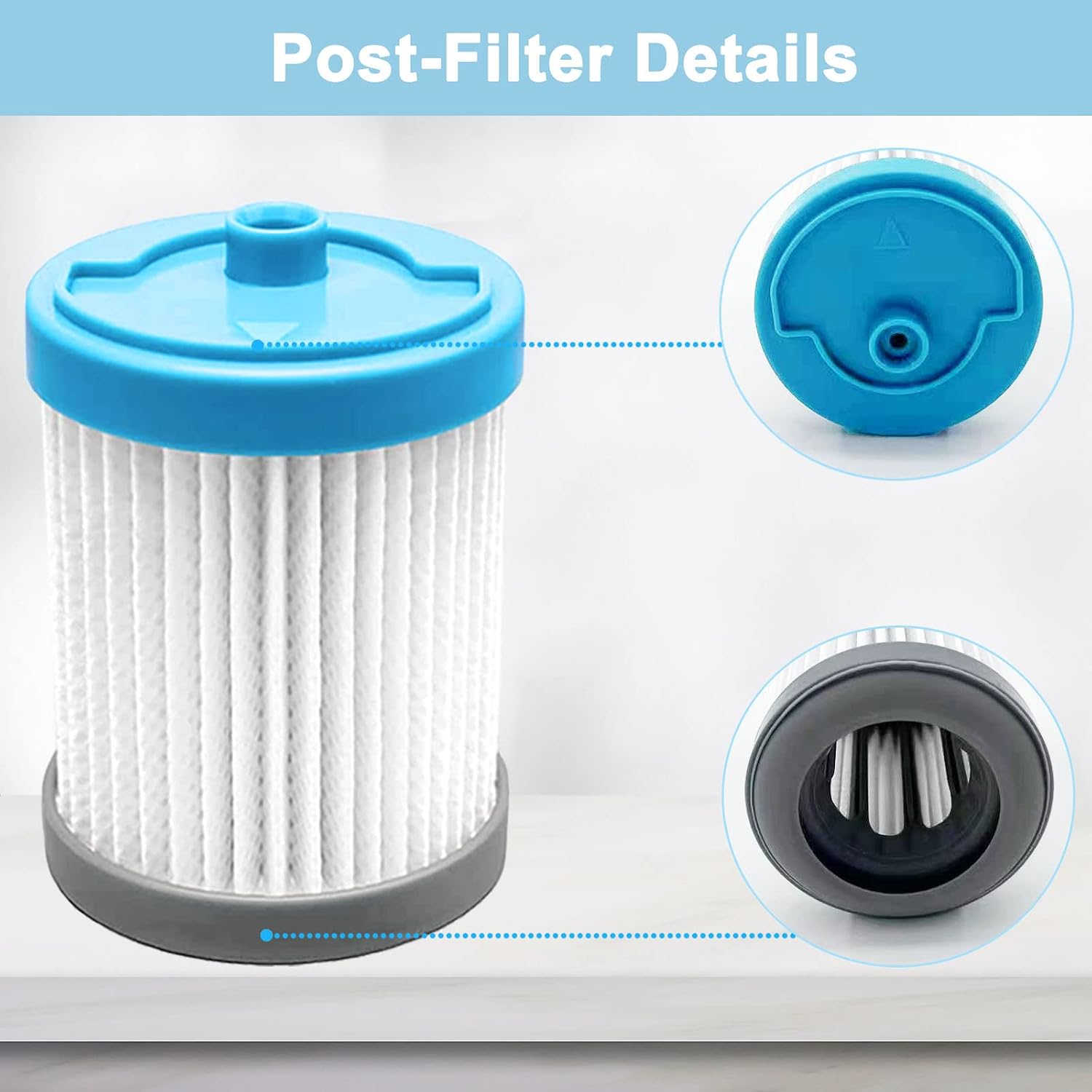 Replacement Vacuum Filter Replacement Kit for Tineco A11 Hero, A10 Hero, A10 Master, A11 Master PURE ONE S11, PWRHERO11 Snap S11 S15 Cordless Vacuum Cleaner, 4 Pack Pre-Filters, 3 Pack Post-Filters image 4