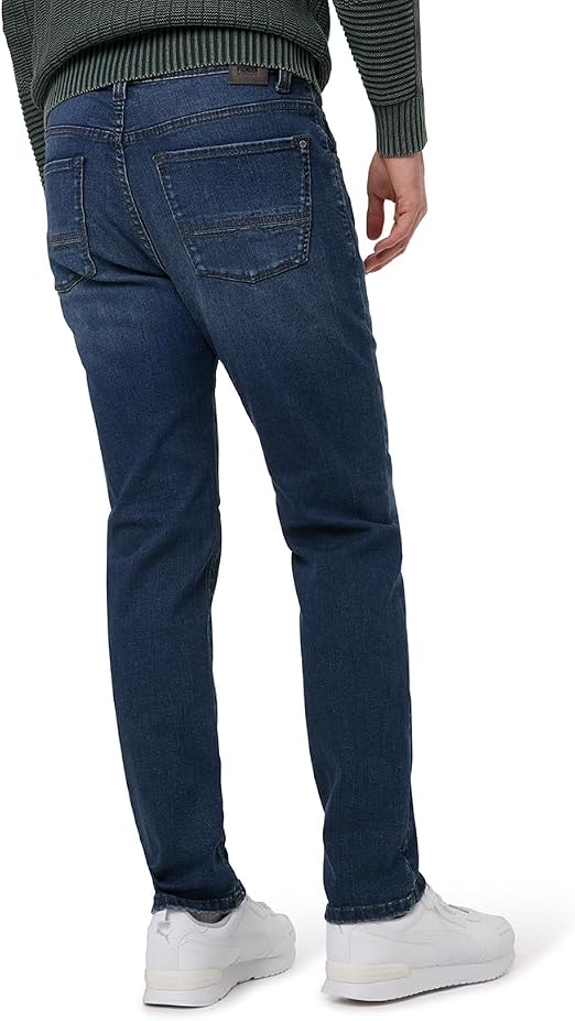PIONEER AUTHENTIC JEANS | Jean Homme Coupe Droite | Bleu Denim Dé Lavé | Tissu Stretch Megaflex