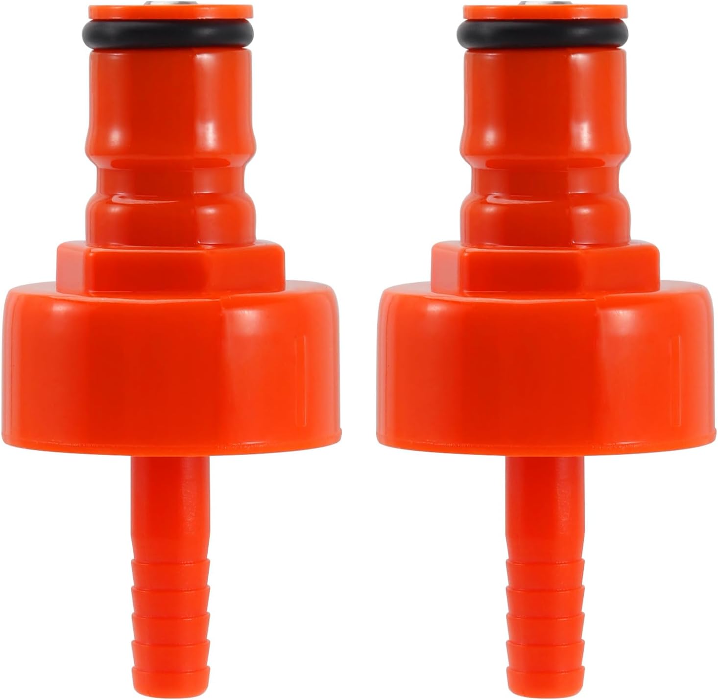 MRbrew Plastic Carbonation Cap, 2 PCS Ball Lock Keg Post 5/16'' Beer Line Nipple Barb Homebrew Kegging Soft Soda Drink PET Bottles Counter Pressure Bottle Filling Cap with Spare Sealing Gasket O-rings