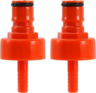 Plastic Beer Carbonation Cap for Homebrew, 2PCS Keg Carbonation Adapter for PET Soda Bottle, Counter Pressure Bottle Filling with Extra Sealing Gasket O-rings