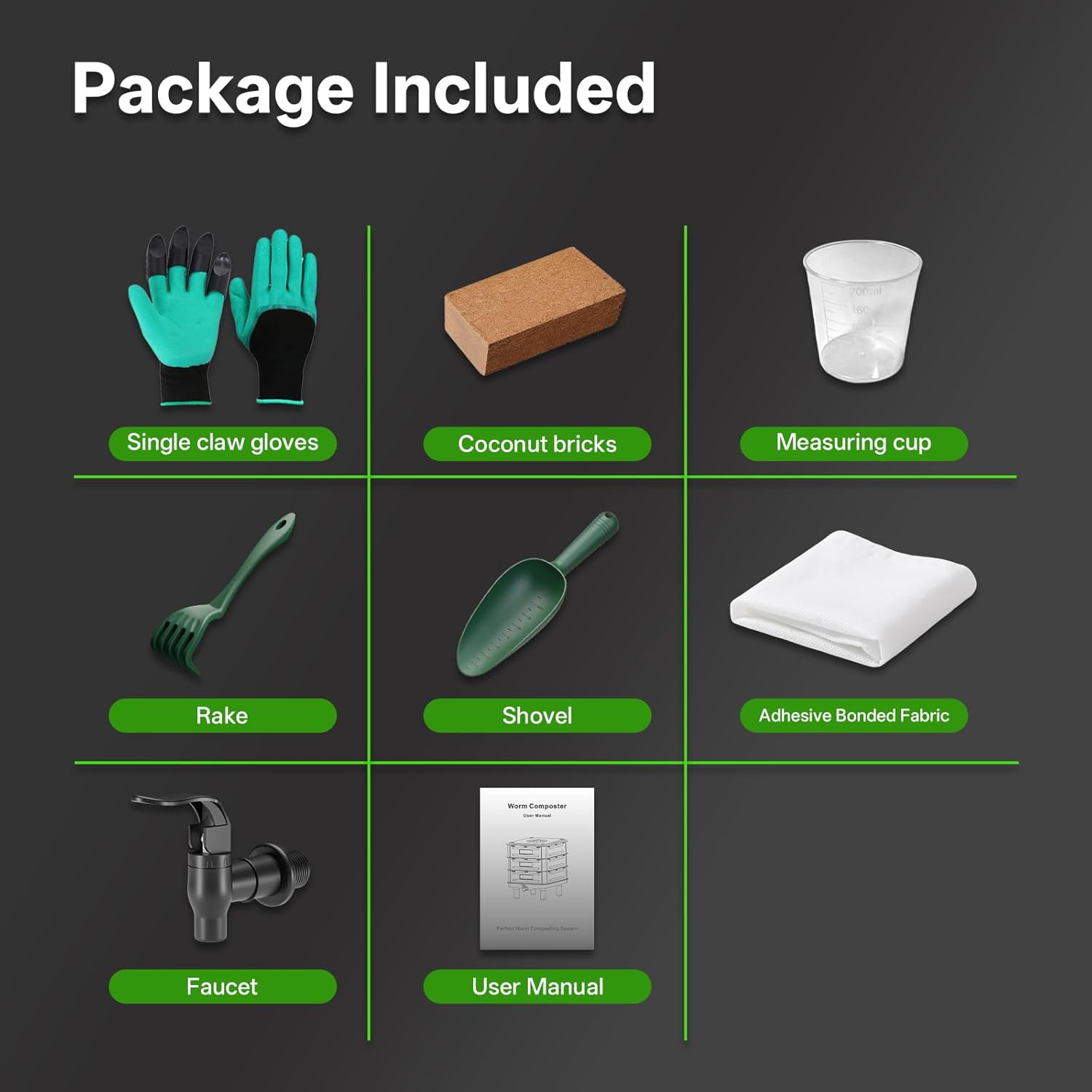 85L Large Worm Composter, 5-Layer Worm Compost Bin for Indoor & Outdoor, Starter Kits for Vermicomposting Starter, Garden Worm Composting Bin for Recycling Food Waste (Green)