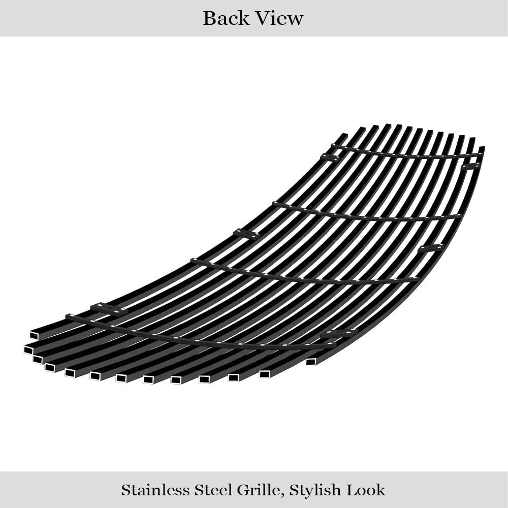 APS Premium Stainless Steel Black 8x6 Horizontal Billet Grille Grill Insert Compatible with Dodge Durango 2014 15 16 17 18 19 20 Main Upper N19-J74366D