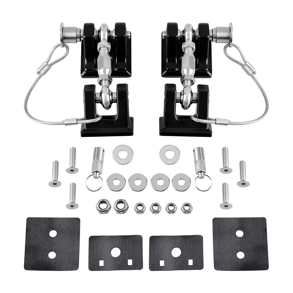 Astra Depot2pcs Aluminum Locking Hood Look Catch Latches Buckle Brackets with 2 Keys Kit Compatible with 2007-2017 Jeep Wrangler JK & Unlimited and 2018 Jeep Wrangler JL