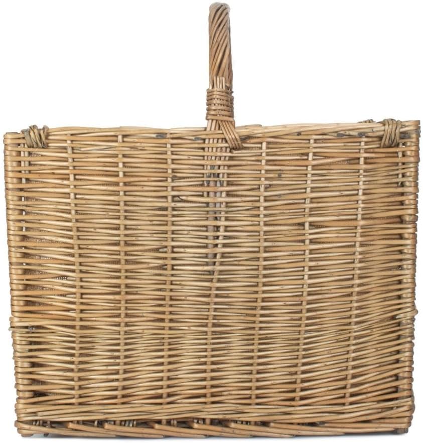 Red Hamper Antique Wash Open End Wicker Basket, H32 x W42 x D42cm, Brown
