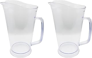 Party Outlaw 2 Pack 60oz Plastic Pitcher Restaurant-Grade Polycarbonate For All Drinks, Reusable & Dishwasher Safe Great for Beer, Juice, Sangria and More Clear For Parties and On the Go