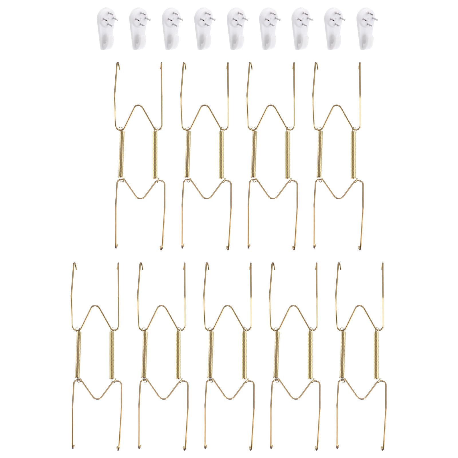 uxcell 9pcs Plate Hanger, 8 Inch Stainless Steel Invisible Wall Plate Hangers with Wall Decorative Hooks and Tip Protector for Decorative Plates and Art