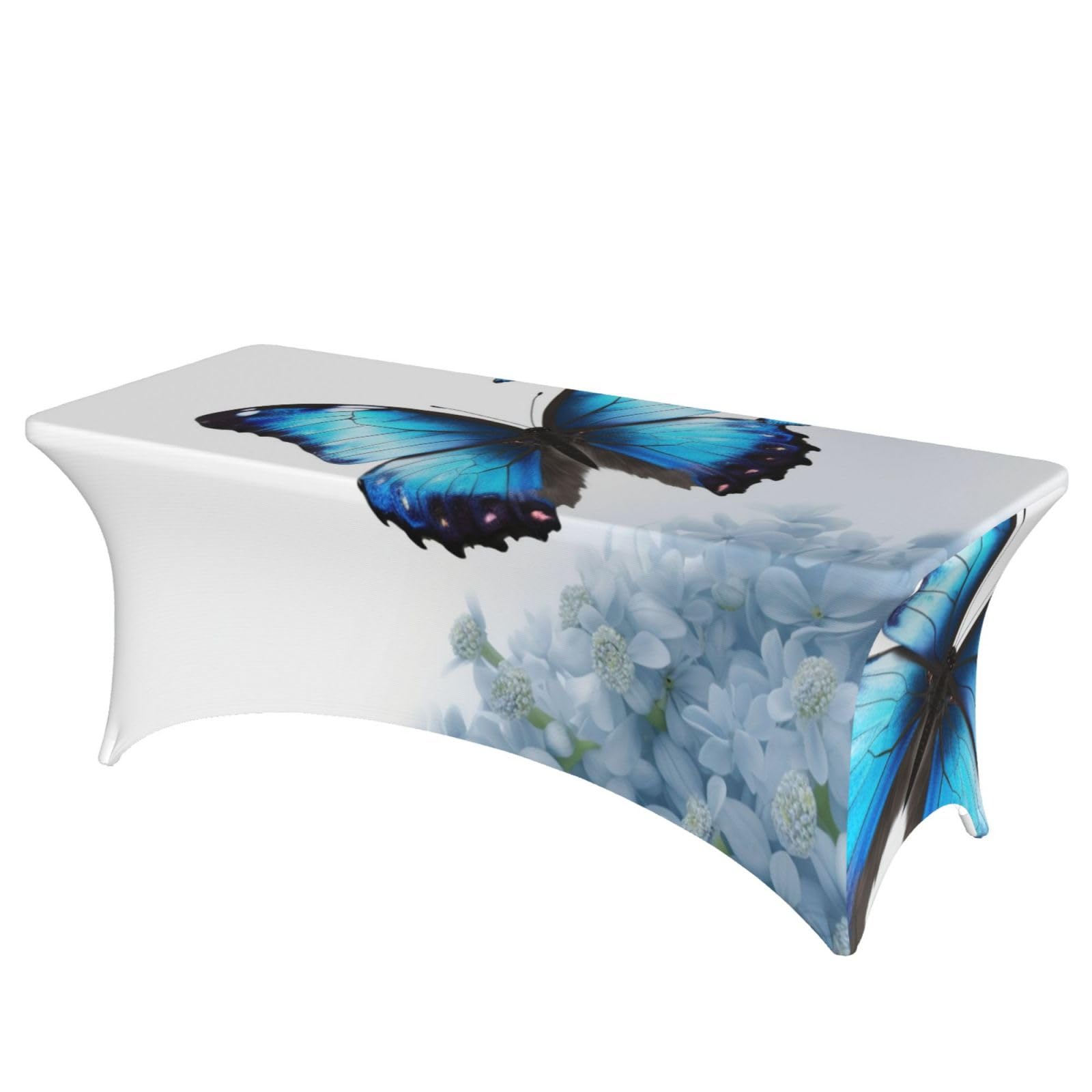Nappe extensible pour fête et mariage thème papillon bleu 1,8m