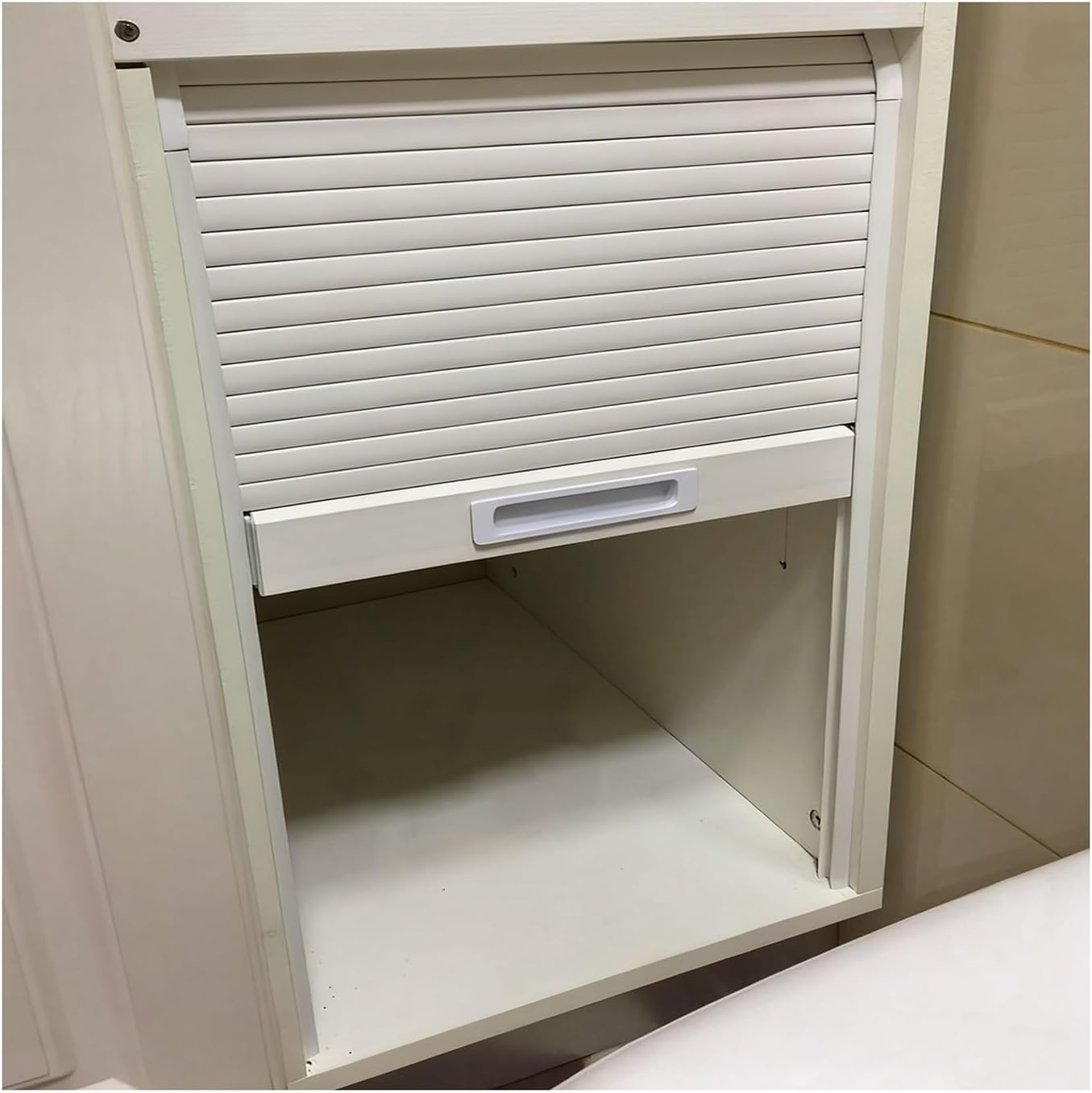 Retractable Tambour Cabinet Door - Sliding Roll Up Wardrobe & Garage Door Replacement Kit, PVC Vertical Door for Kitchen Appliances & Campervans (70x96cm / 27.5x37.8in)