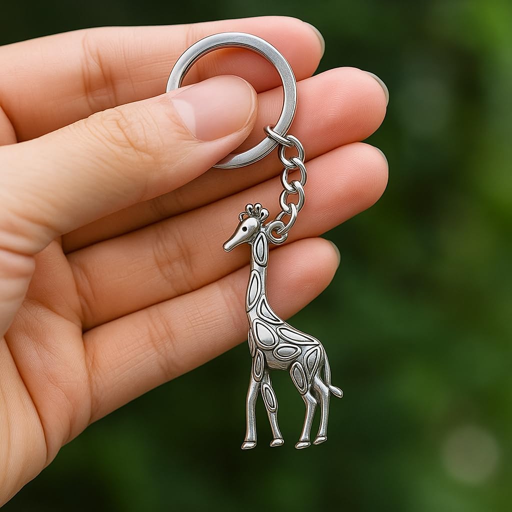 Giraffe Keychain, Animal for Women Bag Charm with Detailed Giraffe Pendant,Cute Key Chains Gift for Womens Men Girls Boys Animal Lovers - Image 4