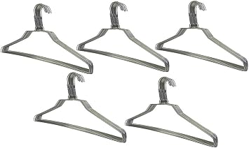 THE UM24 50 Pack Steel Metal Wire Hangers Adult Coat Clothes Hangers - 13 Gage Thickness Silver Color Galvanized Metal Wire Hanger