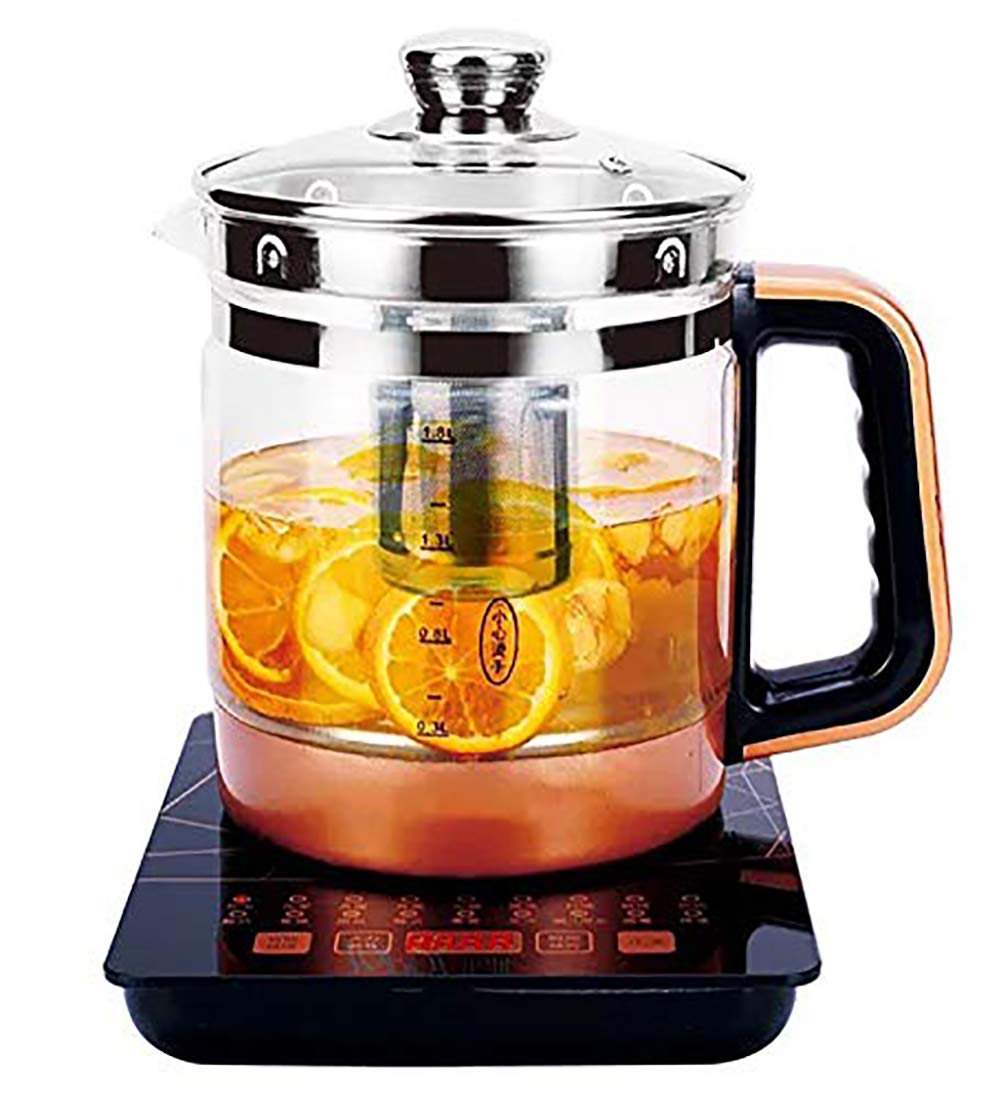 ADITAM Hervidor de Agua eléctrico 1,8 l, Tetera de Cristal, Tetera multifunción, Tetera eléctrica de Cristal espesante automático, Tetera Double The Comfort