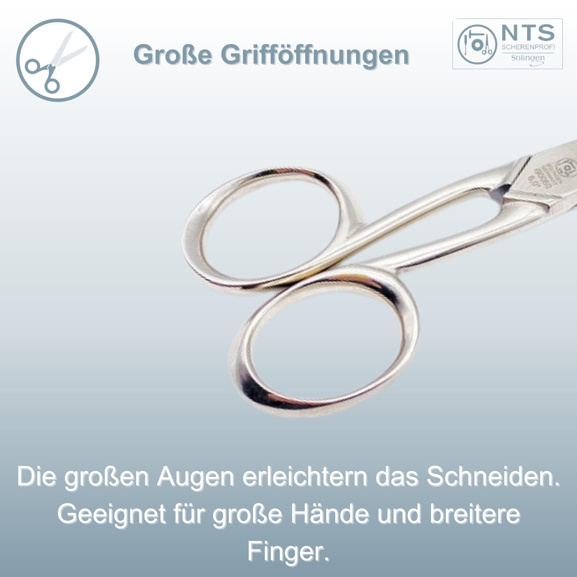 Ciseaux à effiler Ergo Shiny Line polis, longueur totale 15 cm - Germany Solinge