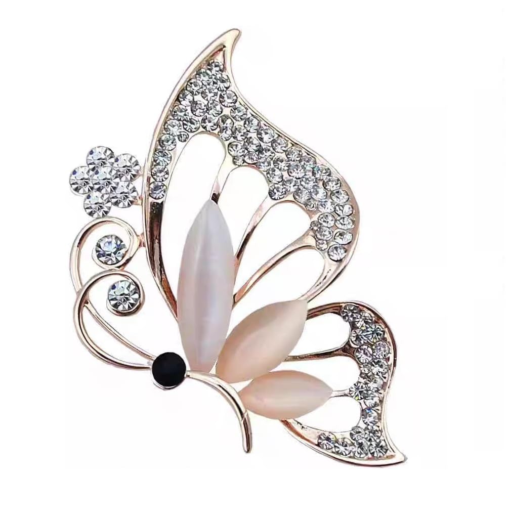 flyme Butterfly Crystal Brooch for Women | Saree, Coat & Dress Blazer Accessory-picture-29