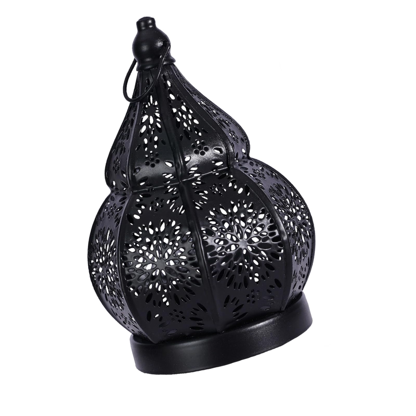 TFAOYS Metal Decorative Light Morocco LED Hollow Wind Lamp Home Tabletop Lamp Decoration Accessories Iron Empty Gourd Owner