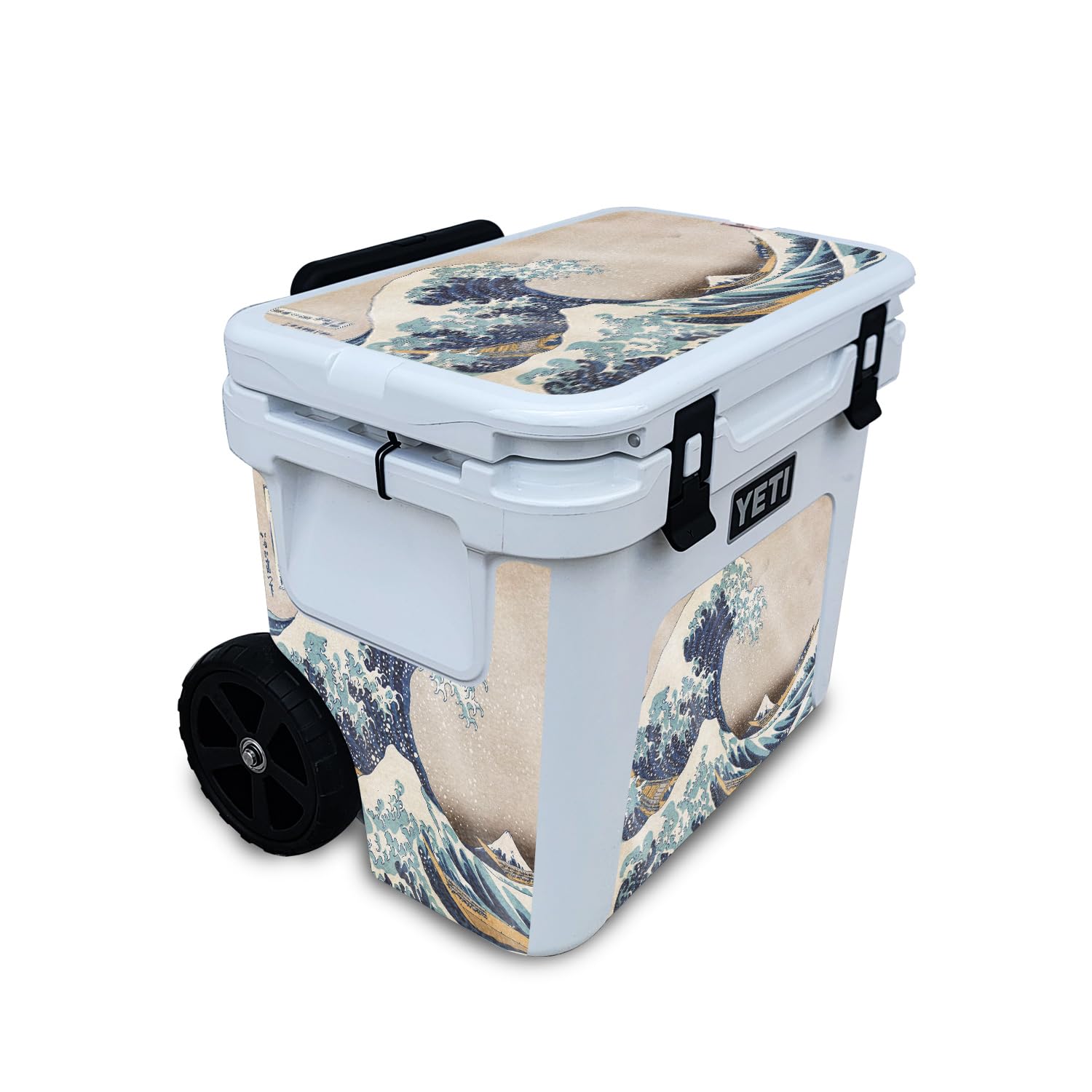 Glossy Glitter Skin Compatible with Yeti Roadie 32 Wheeled Cooler - Great Wave of Kanagawa - Premium 3M Vinyl Protective Wrap Decal Cover - Easy to Apply | Crafted in The USA by MightySkins