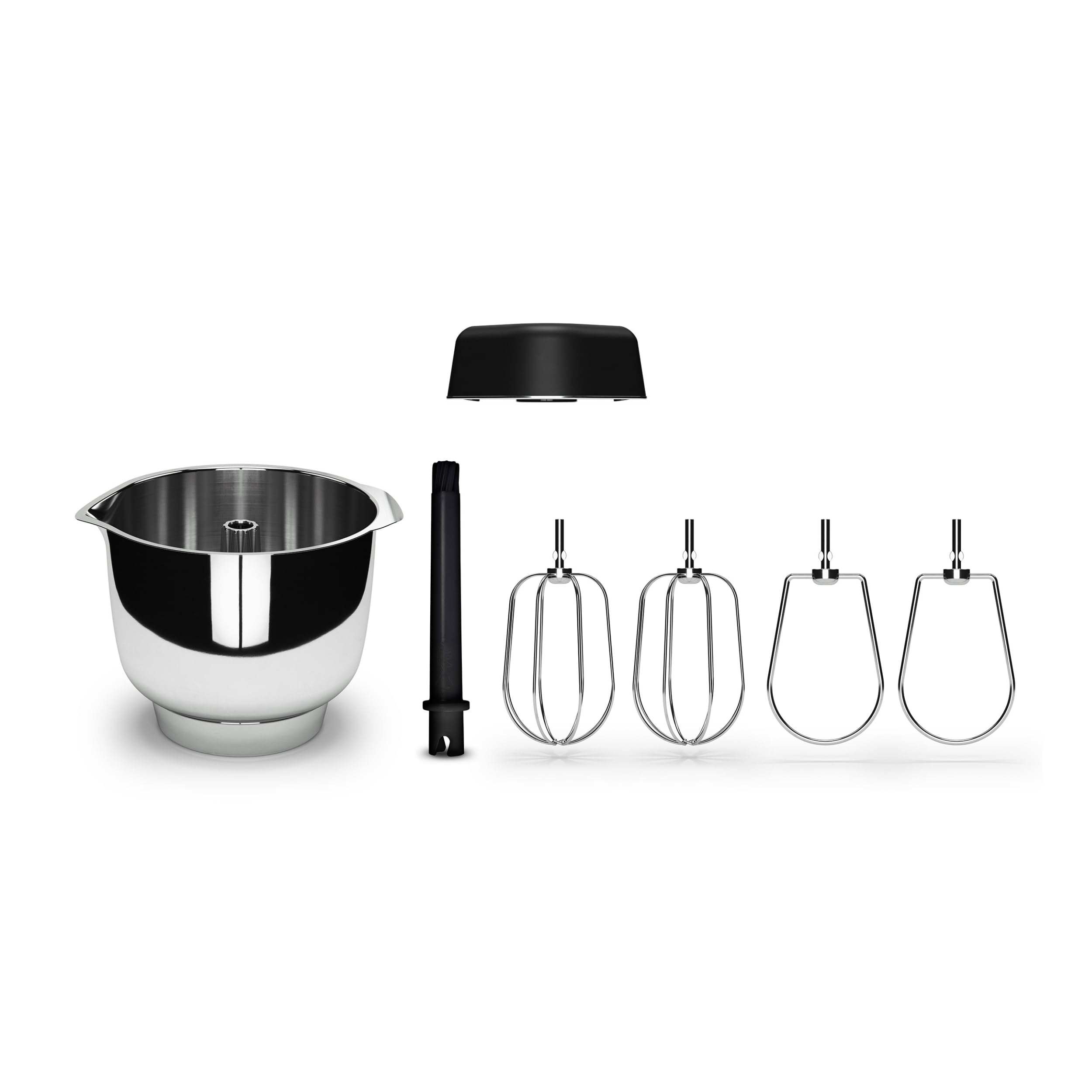 Ankarsrum Premium Rührbesen-Set mit 3,5 l Edelstahlschüssel | Schneebesen & Flachrührer aus Edelstahl, für Sahne, Eischnee, Baiser, Keksteig & Buttercreme, made in Sweden