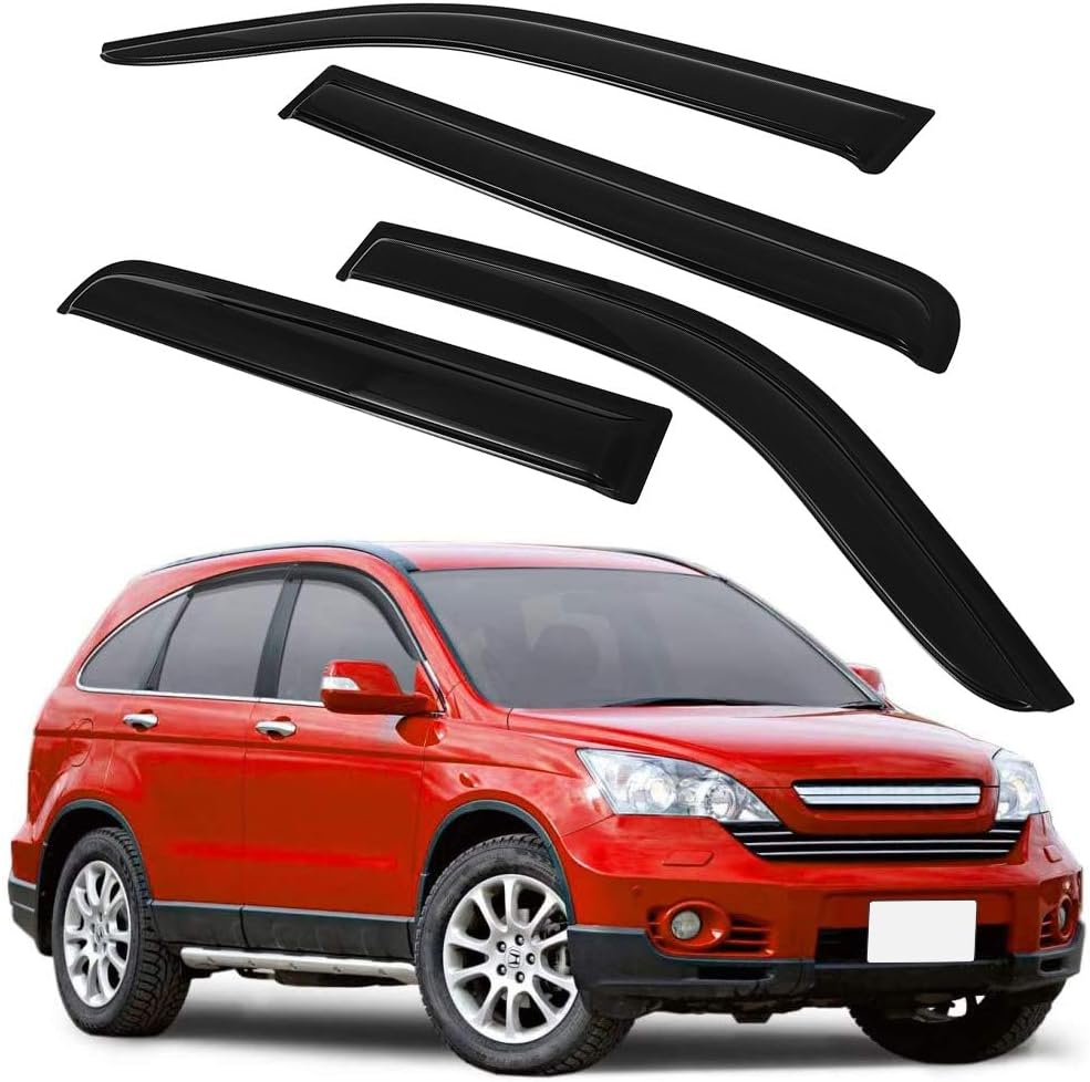 OCPTY Window Visors Fits for 2005-2018 For Nissan Frontier Tape-on Rain Guards Side Window Deflectors 4 Pieces(2pcs for front doors and 2pcs for rear doors)