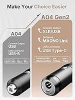 Vista 2 de MAONO Micrófono de condensador XLR/USB: 192kHz/24Bit Plug & Play PC Podcast Kit de micrófono de metal cardioide con software, chipset de sonido Negro