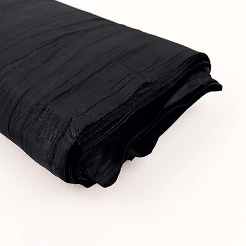 Efavormart - Perno de tela de tafetán arrugado de acordeón negro de 54 pulgadas x 10 yardas para decoración de bodas, fiestas de cumpleaños, bailes,