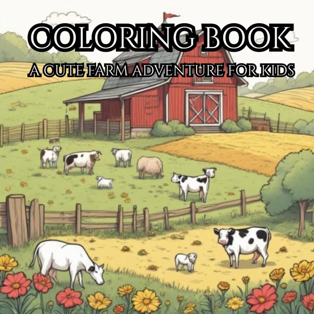 The Farm: Farm Coloring Book for Stress Relief: Relaxing Farm Animals and Peaceful country Scenes to color