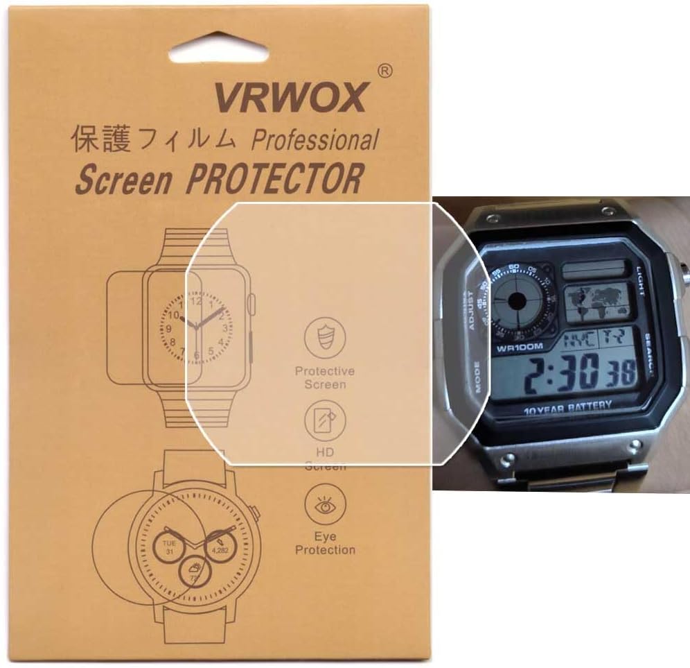 3-PCS TPU Screen Protector For AE-1200WH-1AVCF Watch, Full Coverage Screen Protector for AE-1200 / AE1200WH-1A / AE1200WHD-1A Watch HD Clear Anti-Bubble and Anti-Scratch